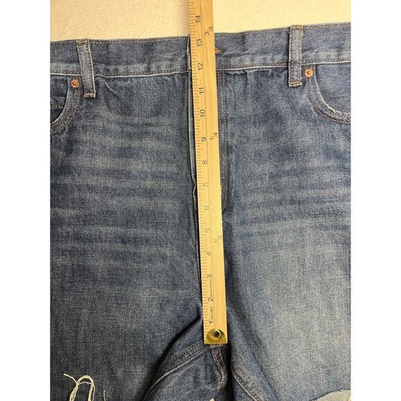 Old Navy High Rise Raw Hem Denim Shorts Medium Wash Blue Plus Size 18 New - Picture 4 of 15